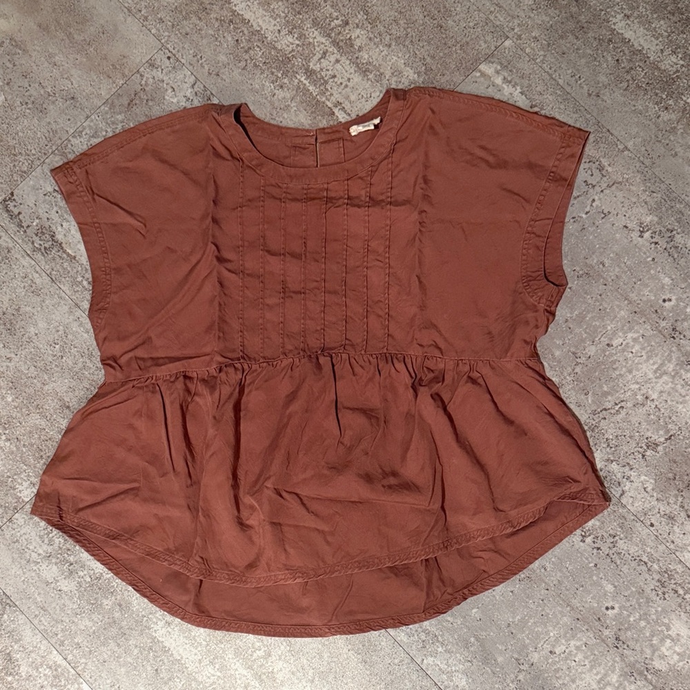 UpWest Rust Peplum Blouse